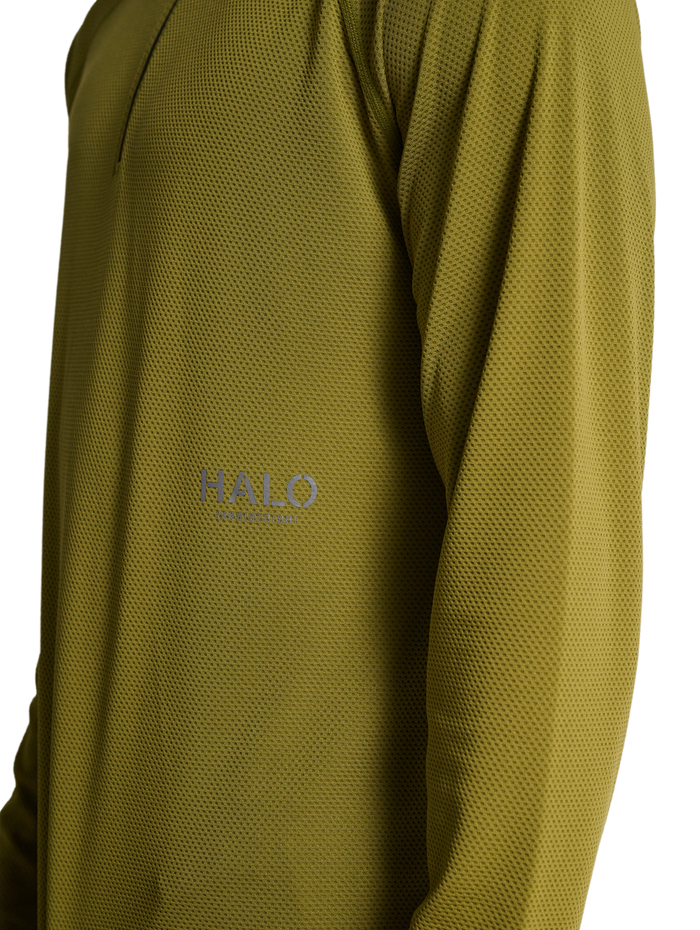 HALO SORONA HALF ZIP, OLIVE DRAB, model