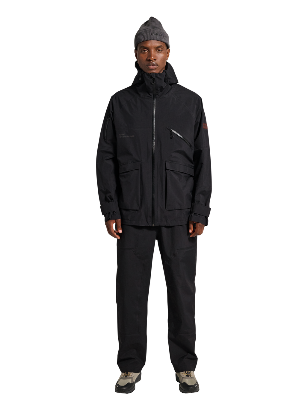HALO GHOST SHELL JACKET, BLACK, model