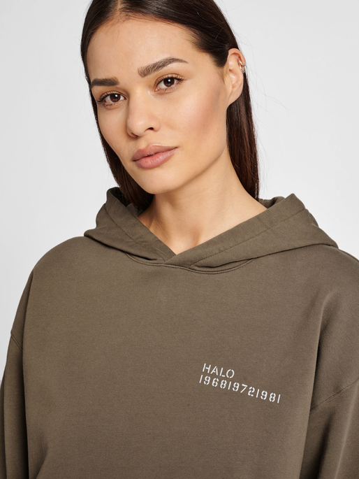 HALO COTTON HOODIE, MAJOR BROWN, model