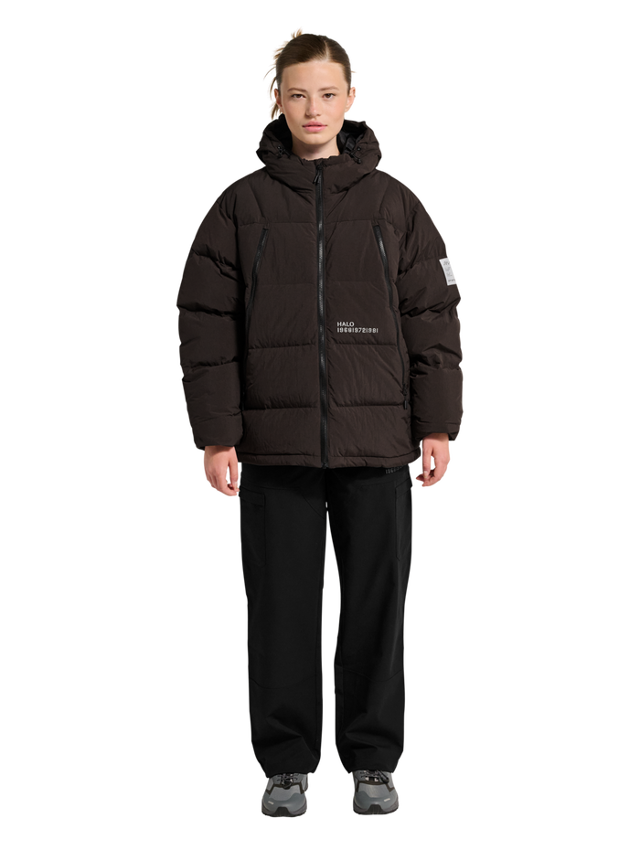 HALO MAVERICK DOWN JACKET, CHOCOLATE TORTE, model