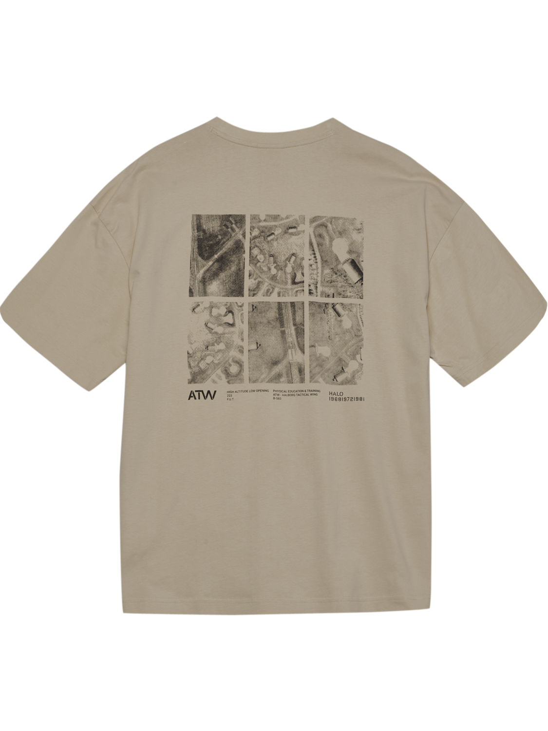 HALO GRAPHIC BOXY T-SHIRT, OYSTER GRAY/ASPHALT, packshot