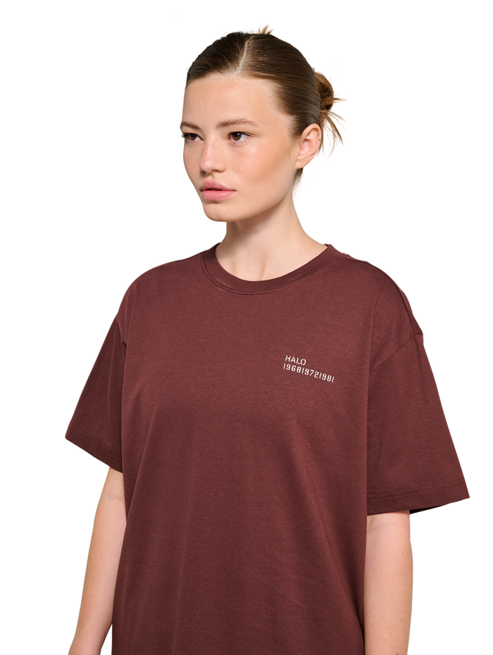 HALO GRAPHIC T-SHIRT, BITTER CHOCOLATE/BITTERCHOCOLA, model