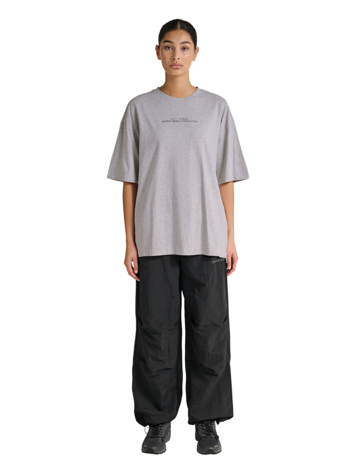 HALO GRAPHIC BOXY T-SHIRT, LIGHT GREY MELANGE, model