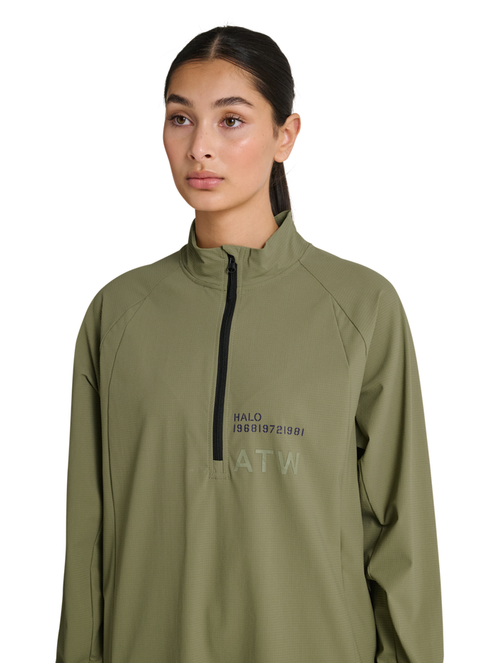HALO AIR HALF ZIP SHIRT, MERMAID, model
