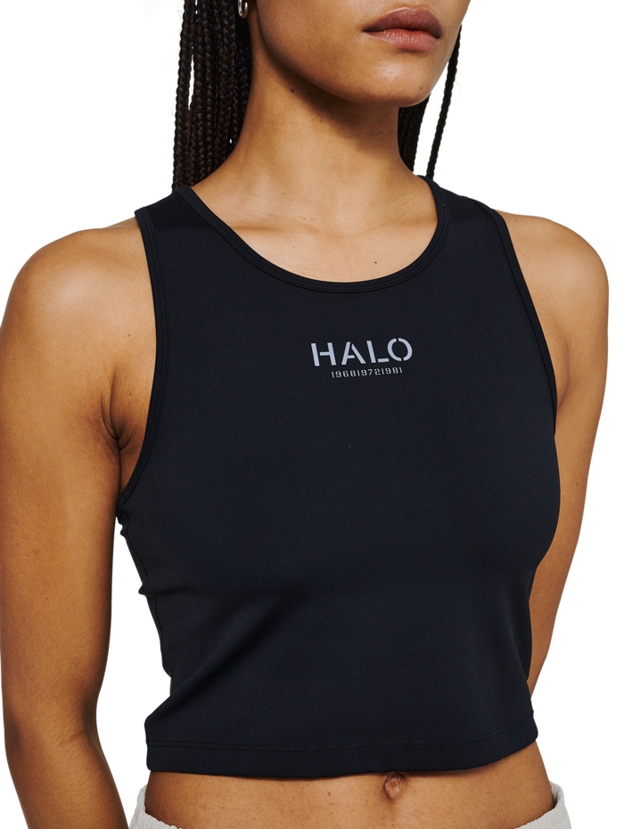 HALO WOMEN TRAINING TOP, BLACK, model