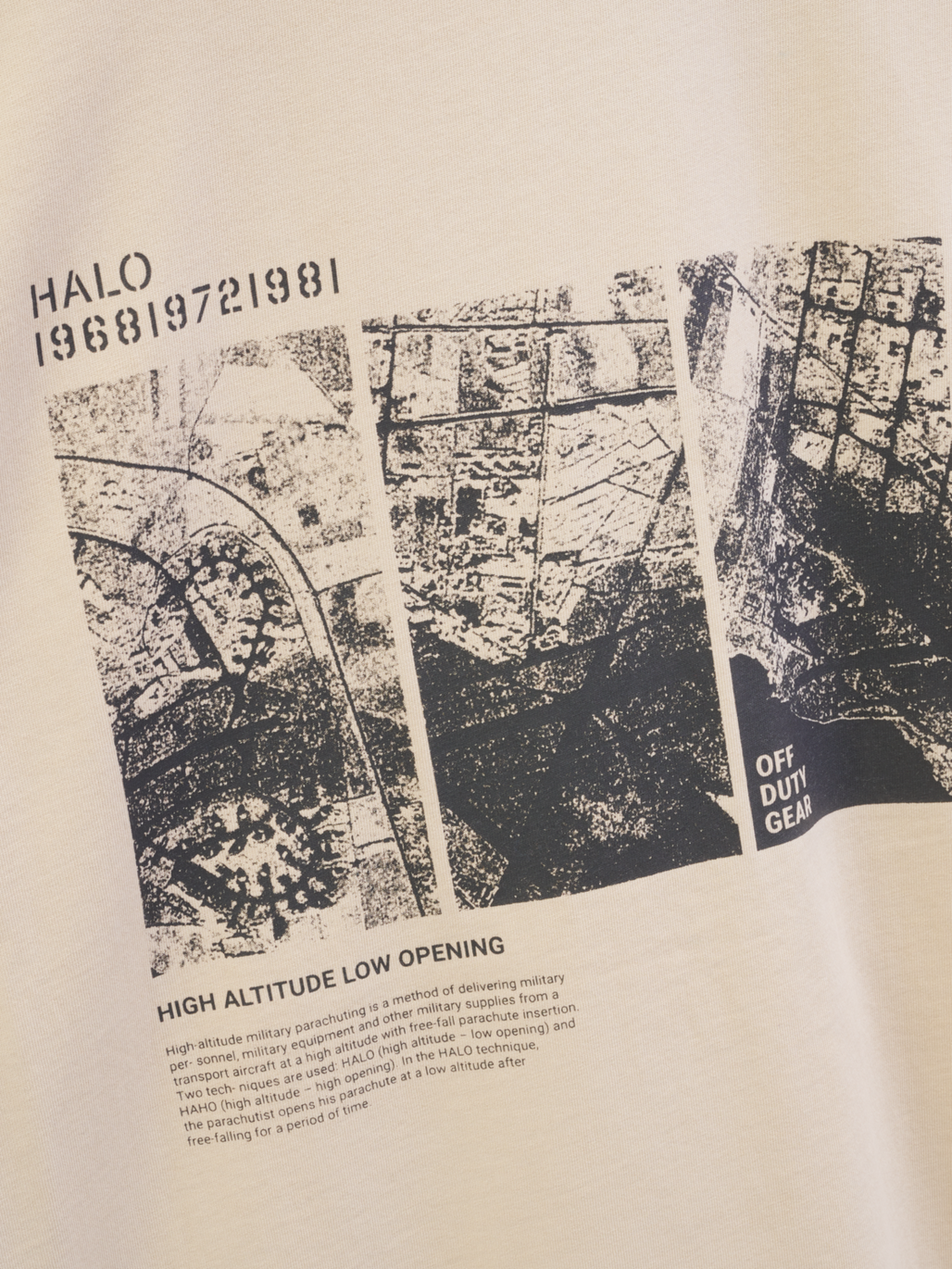 HALO MAP T-SHIRT, OYSTER GRAY, packshot