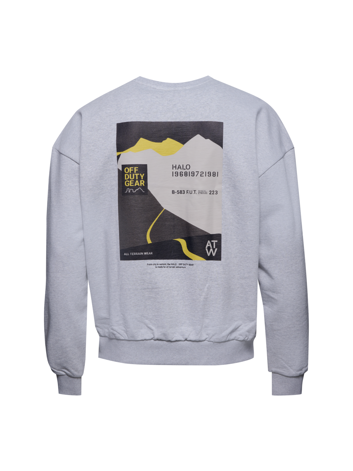 HALO AVIATION BOXY CREW, LIGHT GREY MELANGE, packshot