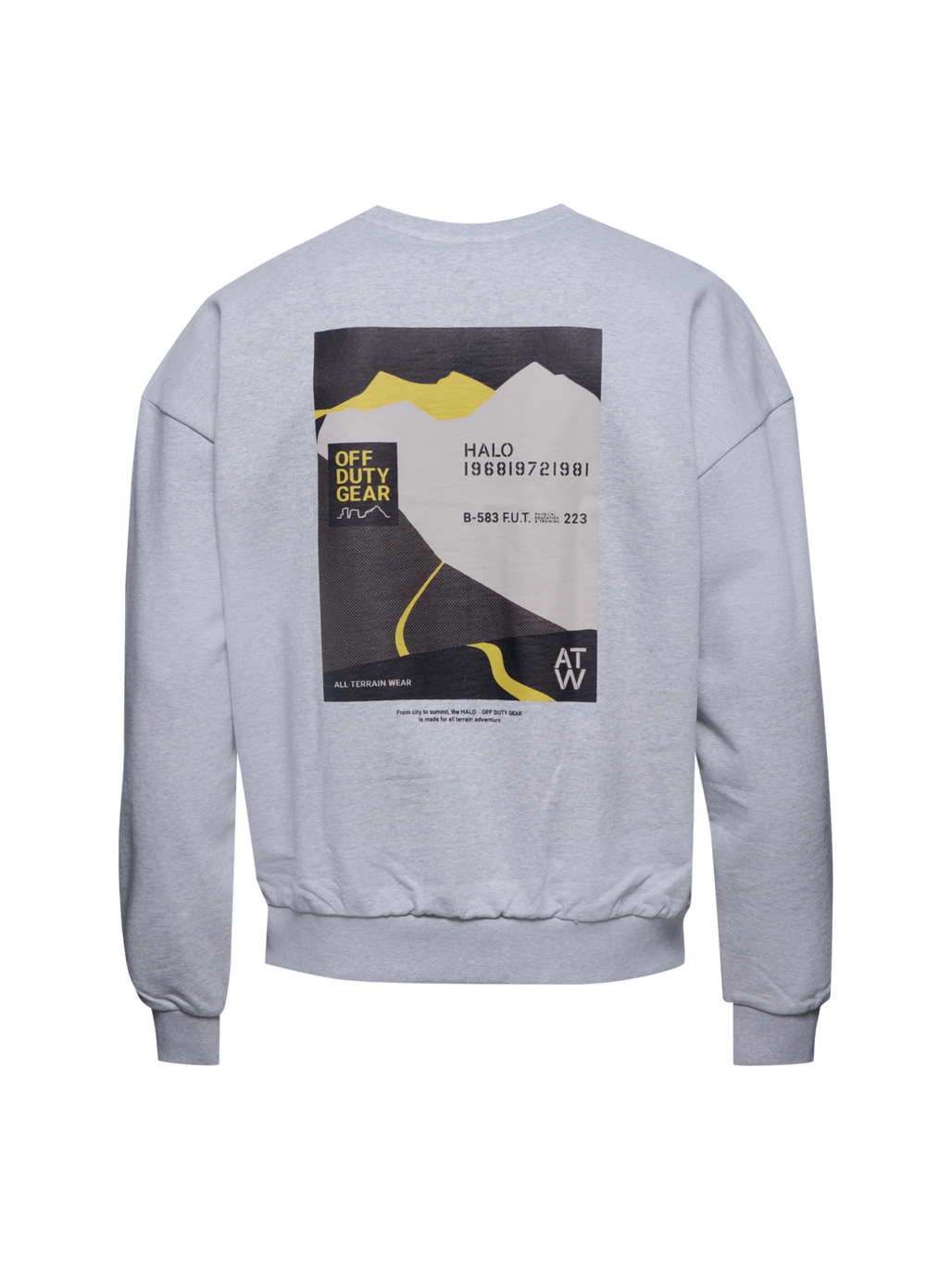 HALO AVIATION BOXY CREW, LIGHT GREY MELANGE, packshot
