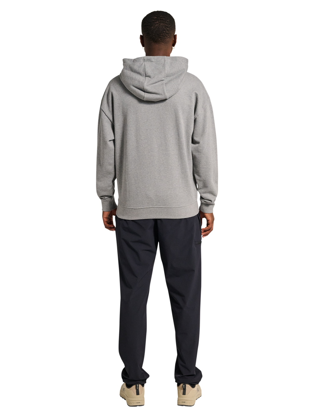 HALO ESSENTIAL HOODIE, GREY MELANGE, model