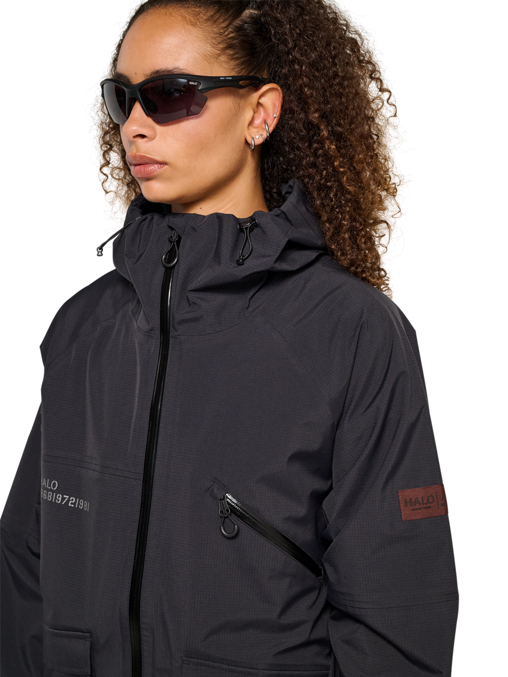 HALO GHOST SHELL JACKET, BLACK, model