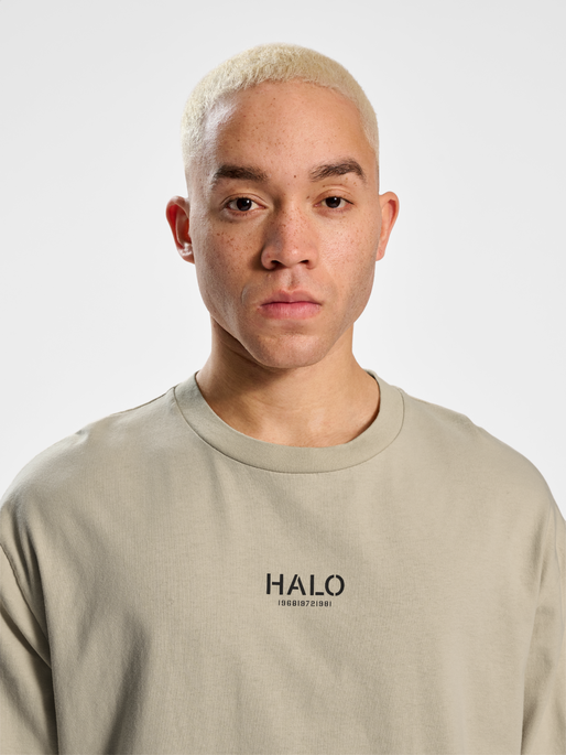 HALO HEAVY GRAPHIC T-SHIRT L/S, OYSTER GRAY, model