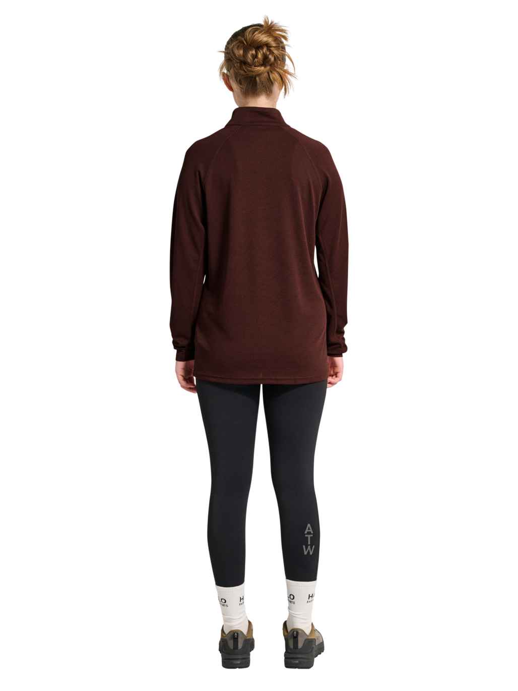 HALO SORONA HALF ZIP, BITTER CHOCOLATE, model