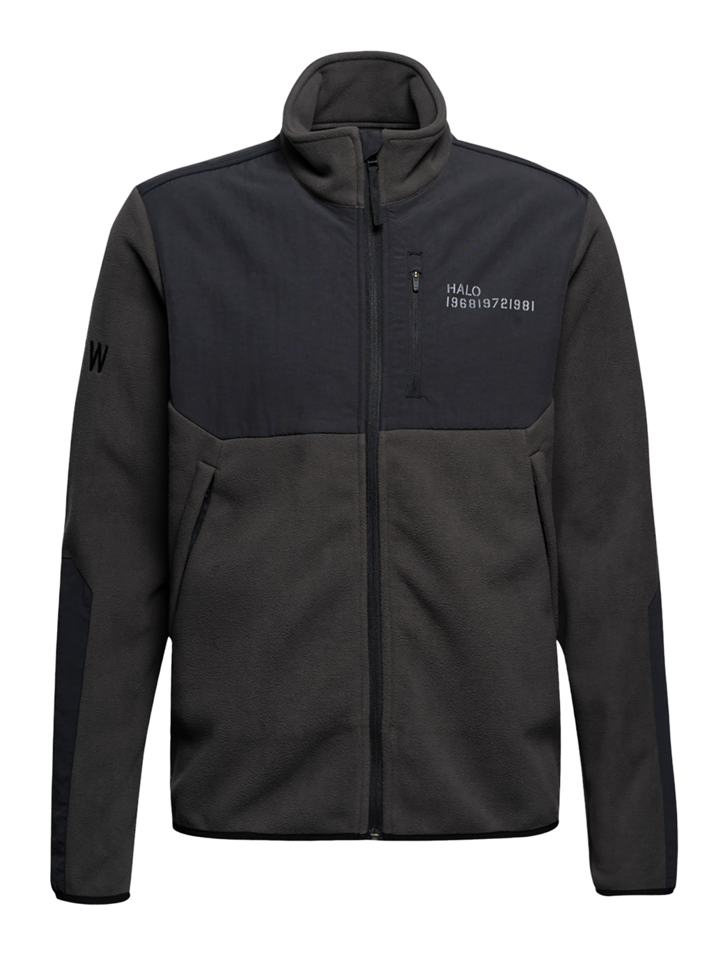 HALO BLOCKED ZIP FLEECE, RAVEN, packshot