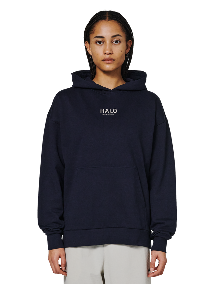 HALO GRAPHIC HOODIES, DEEP WELL, model