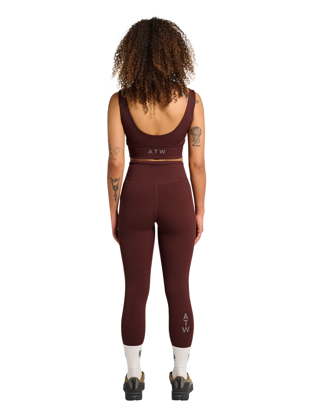 HALO WOMEN TRAINING BRA, BITTER CHOCOLATE, model
