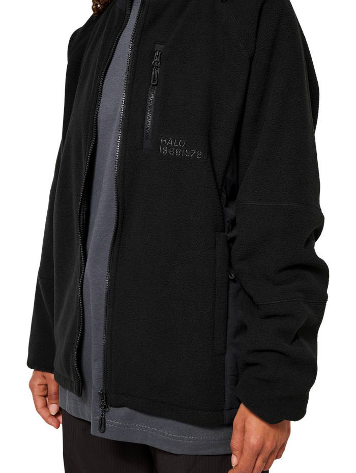 HALO WINDPROOF TEDDYFLEECE JACKET, BLACK, model
