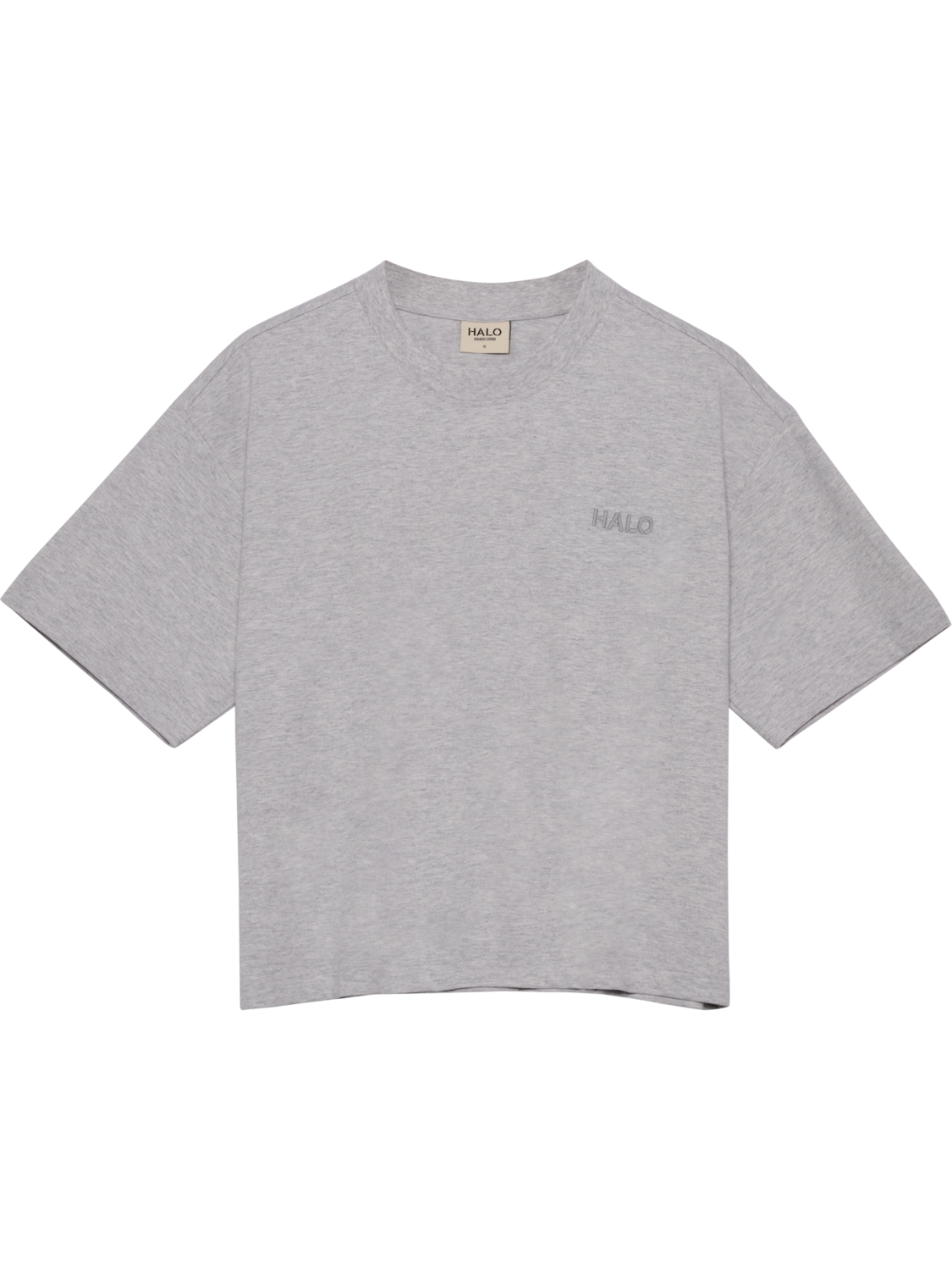 HALO WOMEN LOGO T-SHIRT, LIGHT GREY MELANGE, packshot
