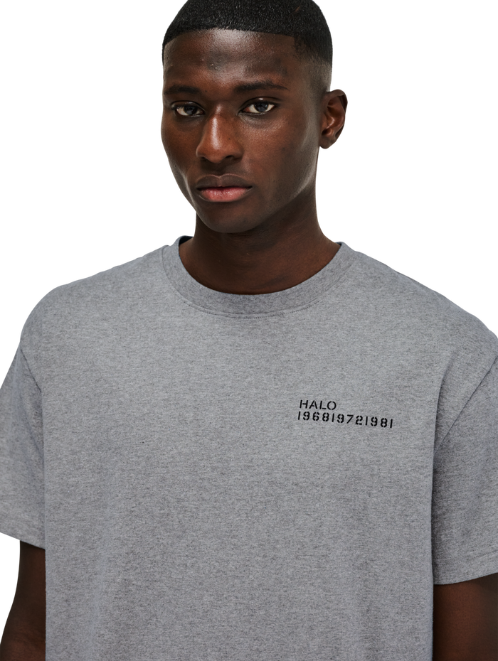 HALO ESSENTIAL T-SHIRT, GREY MELANGE, model
