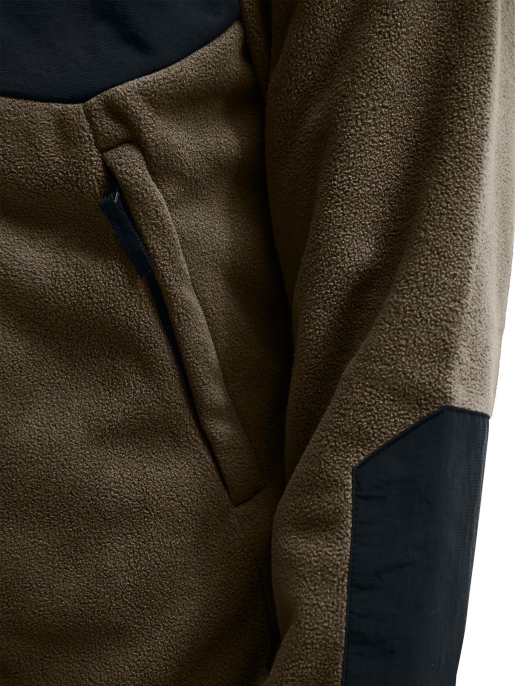 HALO BLOCKED ZIP FLEECE, MAJOR BROWN, model