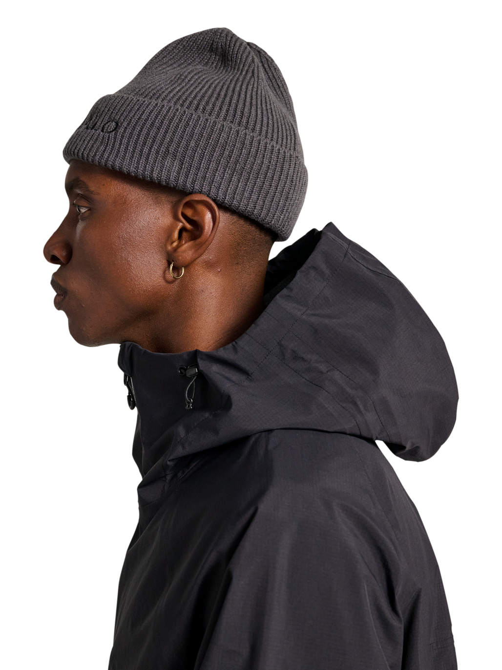 HALO  WOOL RIB BEANIE, ASPHALT, model