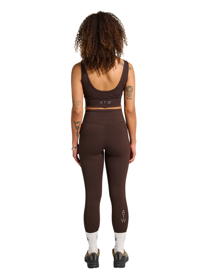 HALO WOMEN TRAINING BRA, CHOCOLATE TORTE, model