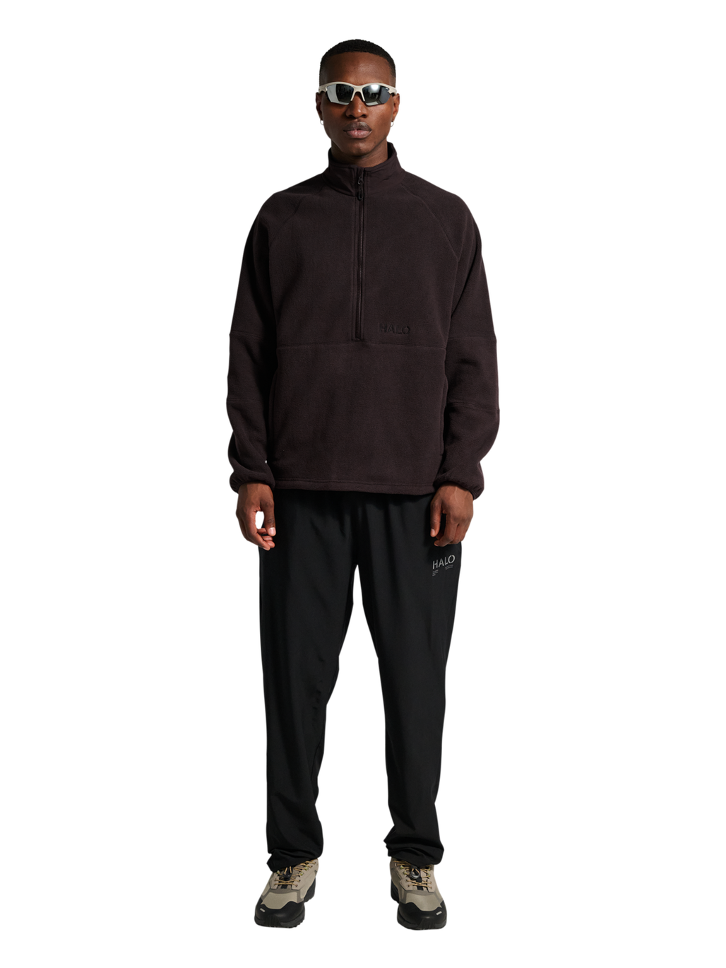 HALO TEDDYFLEECE PULLOVER, CHOCOLATE TORTE, model