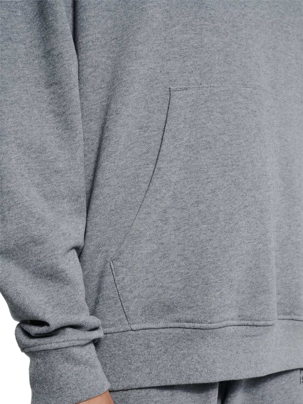 HALO ESSENTIAL HOODIE, GREY MELANGE, model