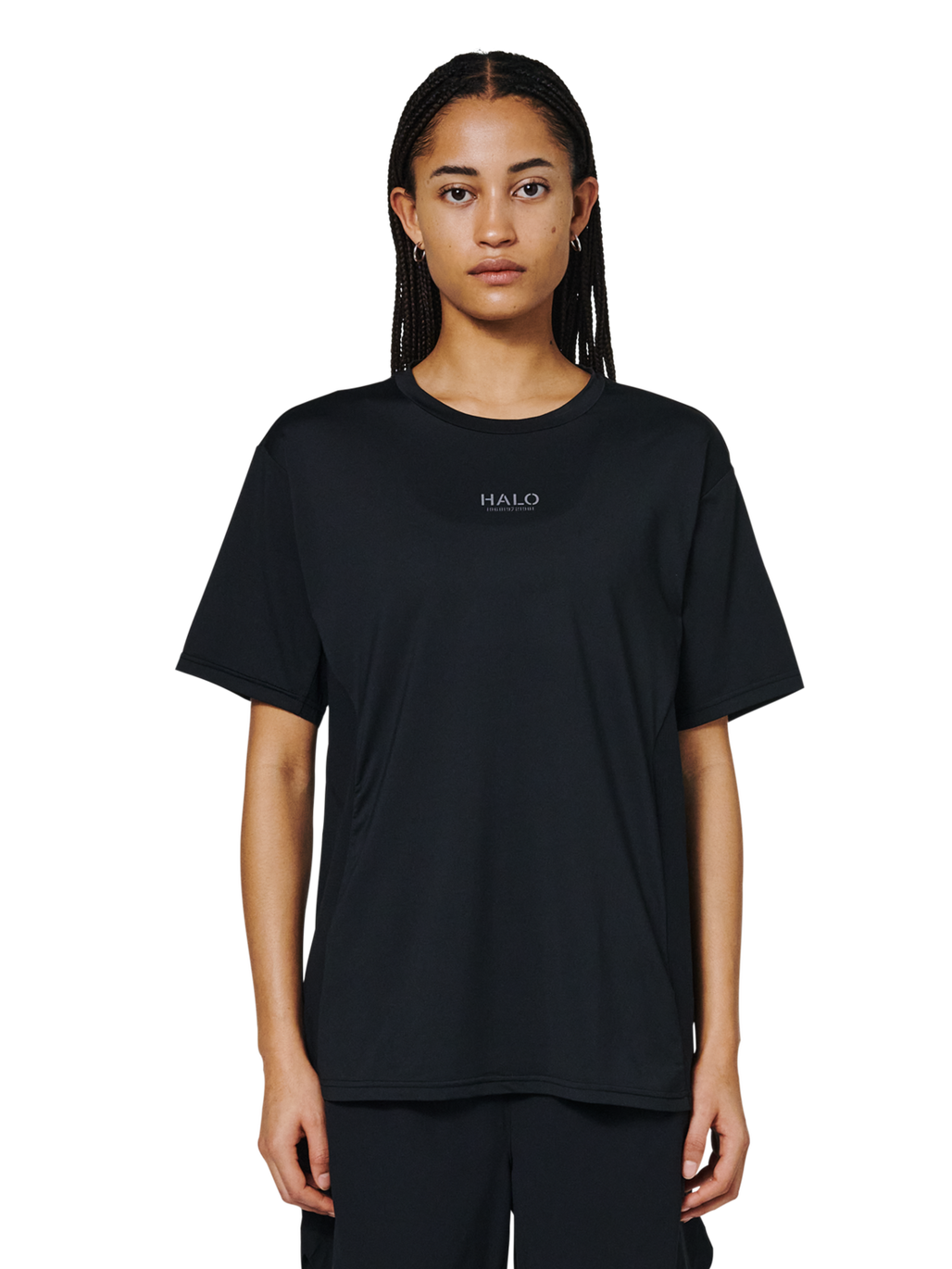 HALO SCOUT SS T-SHIRT, BLACK, model