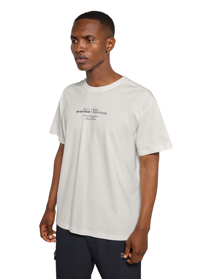 HALO GRAPHIC T-SHIRT, MARSHMALLOW/BLACK, model