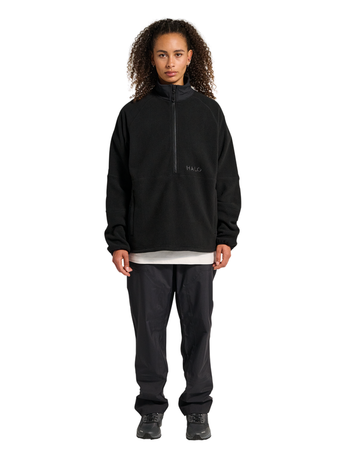 HALO TEDDYFLEECE PULLOVER, BLACK, model