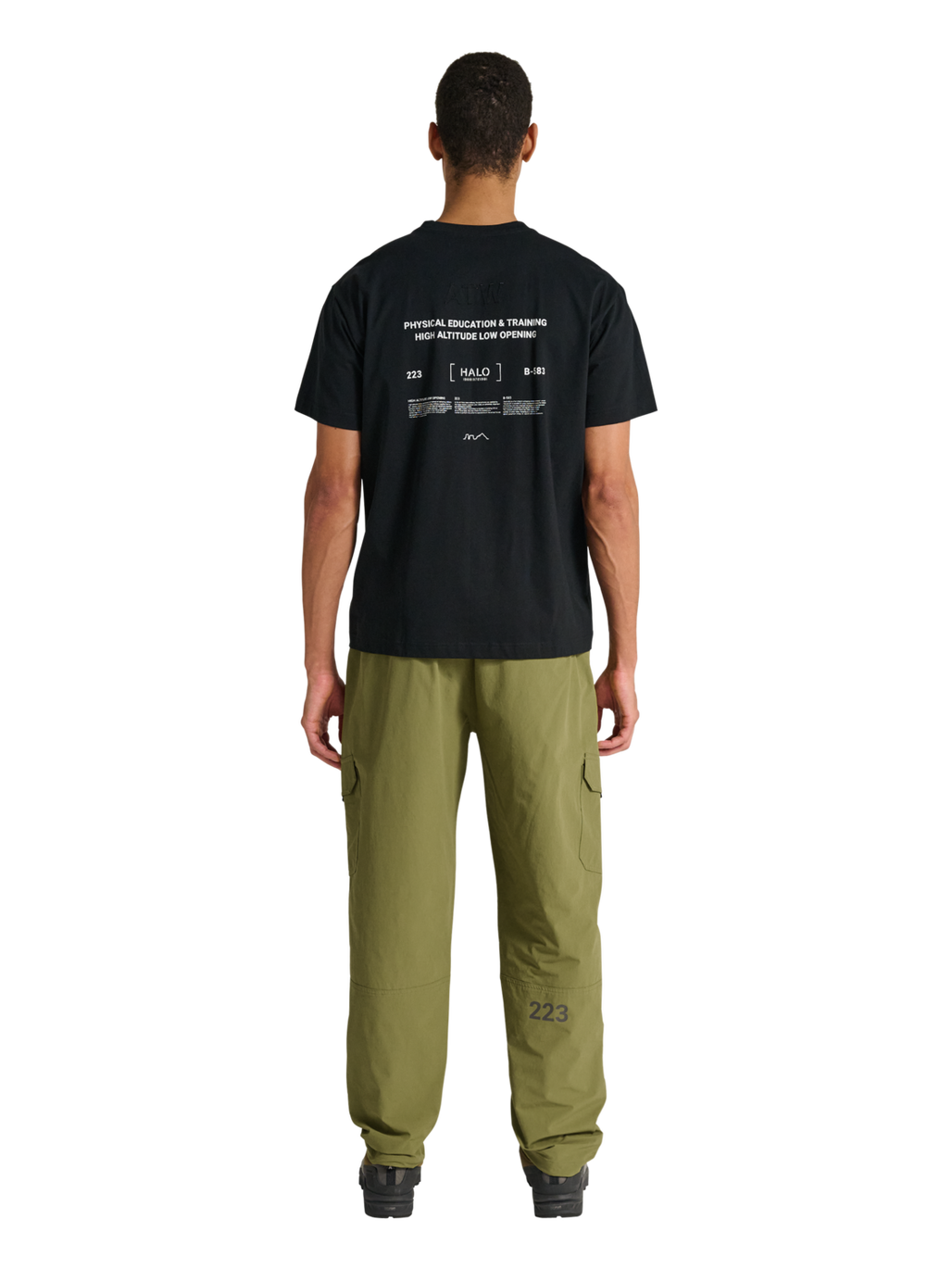 HALO TRAIL PANTS, OLIVE DRAB, model