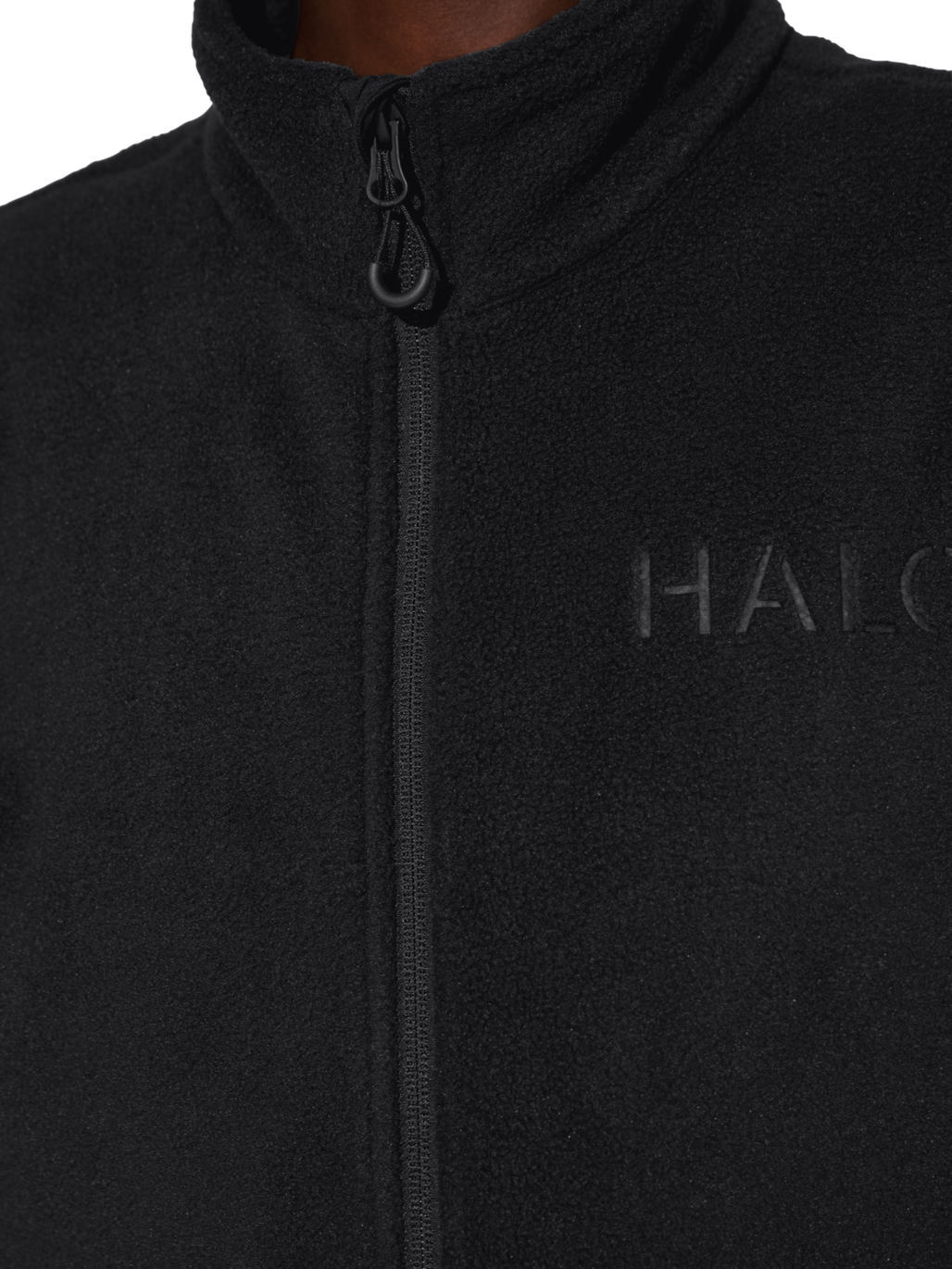 HALO ATW TEDDY FLEECE VEST, BLACK, model