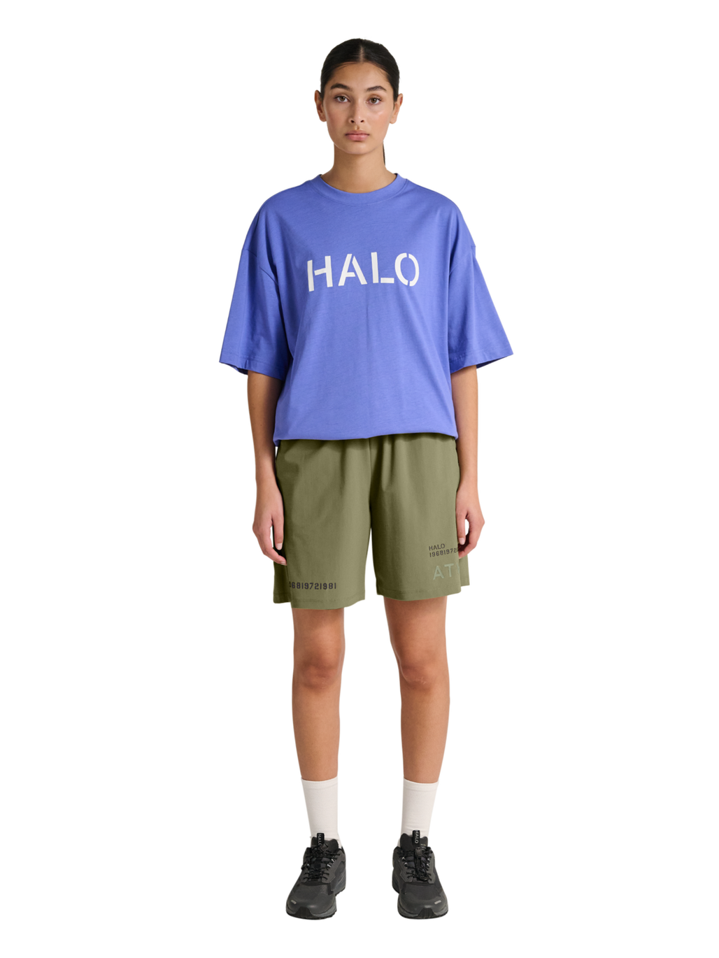 HALO AIR SHORTS, MERMAID, model