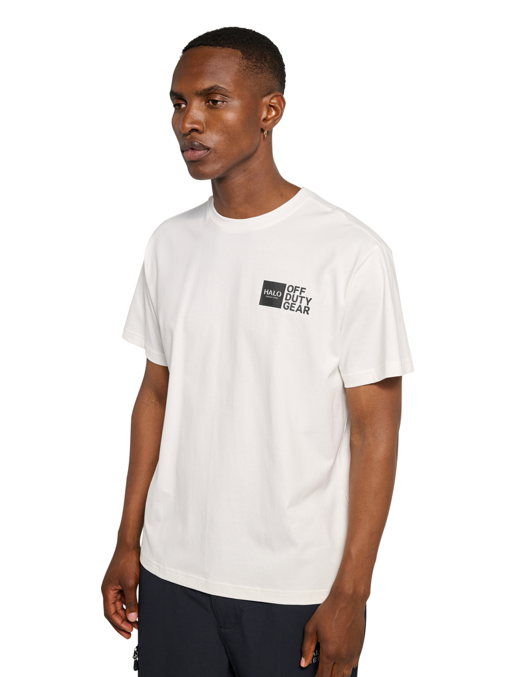 HALO GRAPHIC T-SHIRT, MARSHMALLOW, model