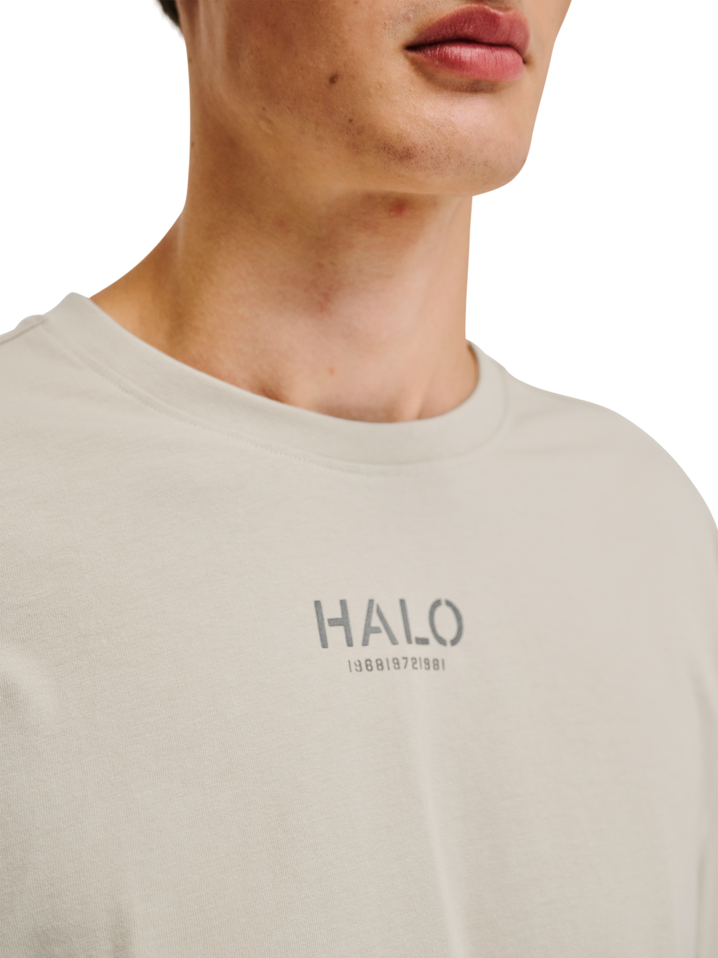 HALO GRAPHIC T-SHIRT 02, SILVER LINING, model