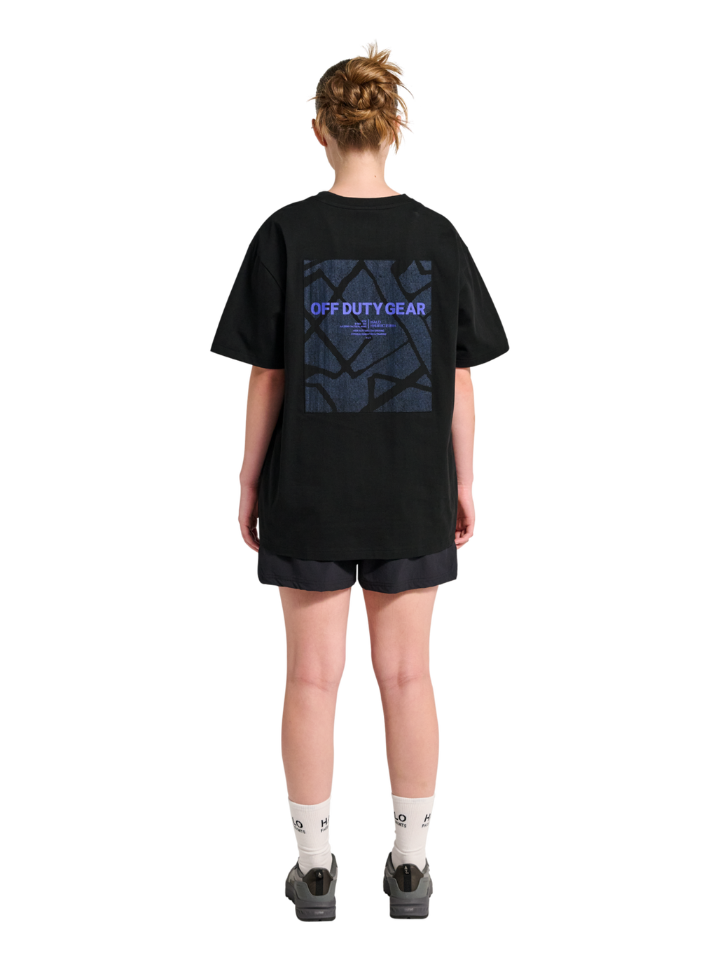 HALO PATCH GRAPHIC T-SHIRT, BLACK, model