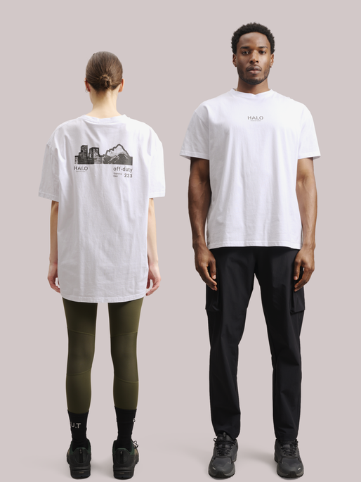 HALO OFF DUTY T-SHIRT, WHITE, model