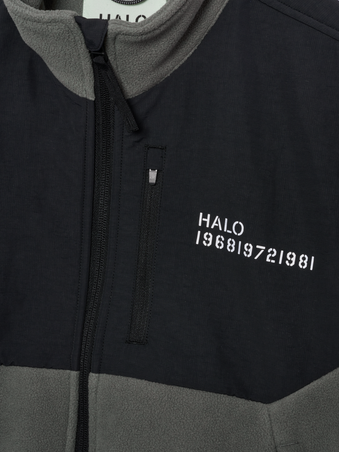 HALO BLOCKED ZIP FLEECE, GUNMETAL, packshot