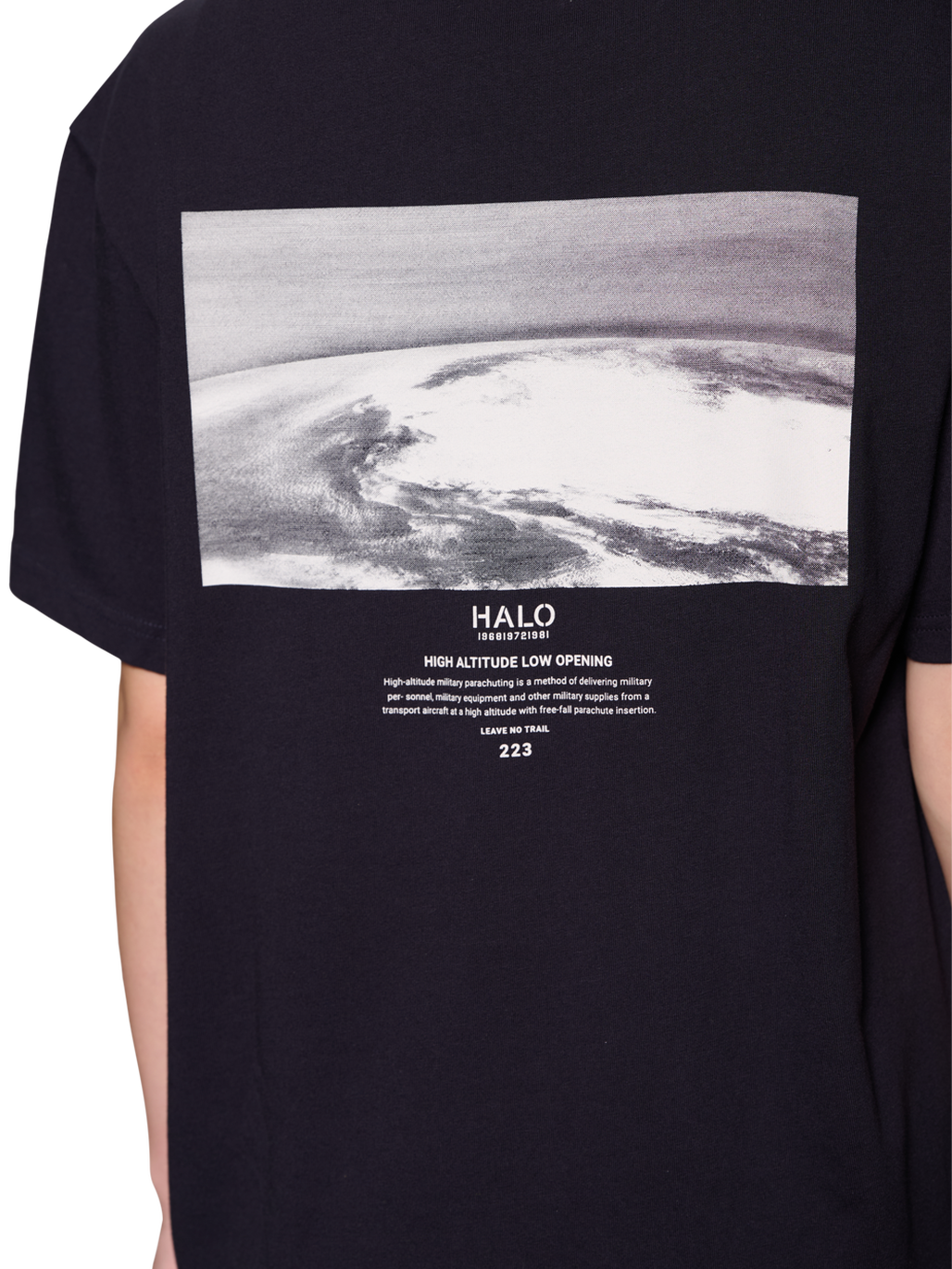 HALO LOGO PHOTO GRAPHIC T-SHIRT, DEEP WELL, model