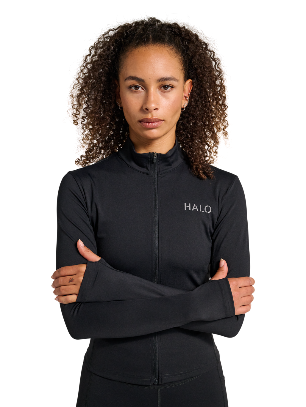 HALO WOMEN FULL ZIP 2.0, BLACK, model